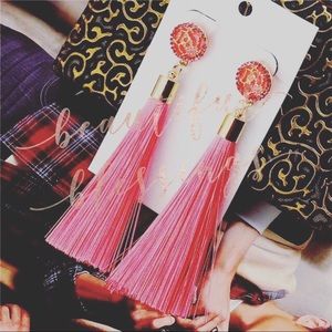 ‼️New‼️Pink Tassel Earrings